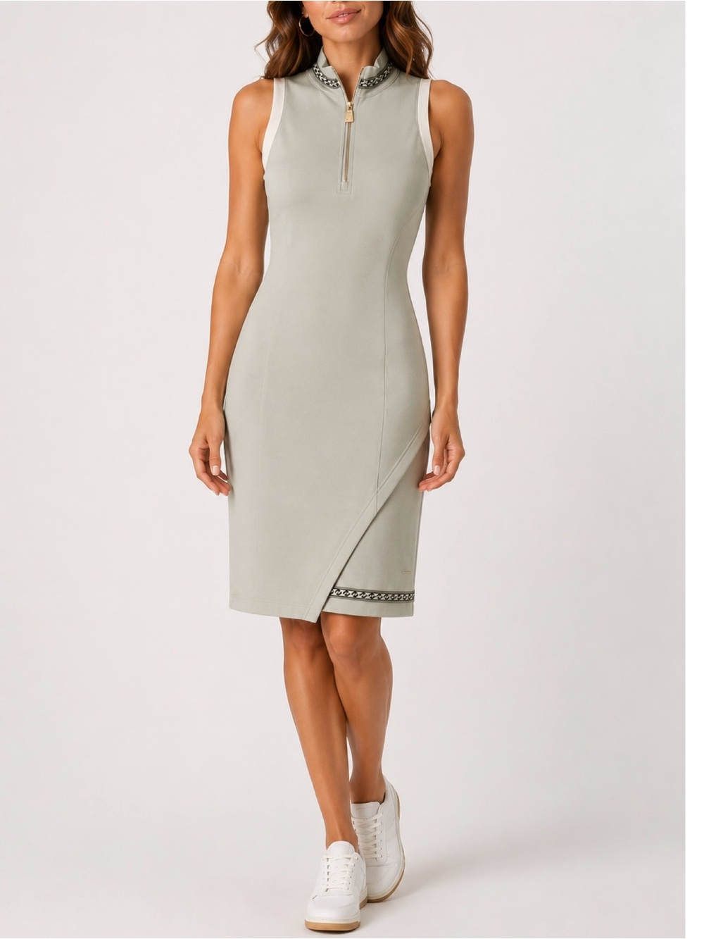 Nike Naomi Osaka Sleeveless Dress in Light Gray with Trim
